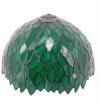 imageWERFACTORY Tiffany Lamp Shade Replacement 12X6 Inch Green Wisteria Style Stained Glass Lampshade Only with Cap fit for Table lamp Pendant Light Ceiling Fixture Part Not Included S523 Series