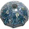 imageWERFACTORY Tiffany Lamp Shade Replacement 12X6 Inch Sea Blue Stained Glass Dragonfly Lampshade Only 158Inch Fitter Opening for Arched Floor Lamp Torchiere Lamp Pendant Light S147 Series