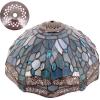 imageWERFACTORY Tiffany Lamp Shade Replacement 12X6 Inch Sea Blue Stained Glass Dragonfly Style Lampshade Only with Cap fit for Table lamp Pendant Light Ceiling Fixture Part Not Included S147 Series
