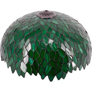 imageTiffany Lamp Shade Replacement W16H7 Inch Green Stained Glass Wisteria Lampshade For Table Lamps FLoor Lamp Ceiling Fixture 3 Hooks InsidePendant Hanging Light S523 WERFACTORY Home Office Decoration