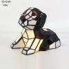 imageTiffany Lamp Dog Stained Glass Night Light for Kids Room Baby Children Boys Girls Teen Bedroom Nursery Bedside Desk Table Unique Birthday Gifts WERFACTORY 5 Color Can Be Choose Black High