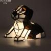 imageTiffany Lamp Dog Stained Glass Night Light for Kids Room Baby Children Boys Girls Teen Bedroom Nursery Bedside Desk Table Unique Birthday Gifts WERFACTORY 5 Color Can Be Choose Black High