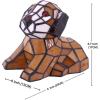 imageTiffany Lamp Dog Stained Glass Night Light for Kids Room Baby Children Boys Girls Teen Bedroom Nursery Bedside Desk Table Unique Birthday Gifts WERFACTORY 5 Color Can Be Choose Brown Hight