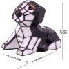 imageTiffany Lamp Dog Stained Glass Night Light for Kids Room Baby Children Boys Girls Teen Bedroom Nursery Bedside Desk Table Unique Birthday Gifts WERFACTORY 5 Color Can Be Choose Black High