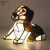 imageTiffany Lamp Dog Stained Glass Night Light for Kids Room Baby Children Boys Girls Teen Bedroom Nursery Bedside Desk Table Unique Birthday Gifts WERFACTORY 5 Color Can Be Choose Black High