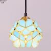 imageTiffany Pendant Lighting Plug in Cord Stained Glass Blue Petal Shade Hanging Light Fixture for Kitchen Island Farmhouse Chandelier LED Mini Long Swag Dining Room Hallway WERFACTORY Blue