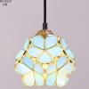 imageTiffany Pendant Lighting Plug in Cord Stained Glass Blue Petal Shade Hanging Light Fixture for Kitchen Island Farmhouse Chandelier LED Mini Long Swag Dining Room Hallway WERFACTORY Blue