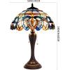 imageWERFACTORY Table Lamp Base Replacement Only Wide 65 Height 24 Inch Fit for 12 14 16 18 Inch Tiffany Style Stained Glass Lampshade Dark Bronze Finish Resin Pull Chain Switch