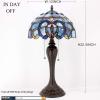 imageWERFACTORY Table Lamp Base Replacement Only Wide 65 Height 24 Inch Fit for 12 14 16 18 Inch Tiffany Style Stained Glass Lampshade Dark Bronze Finish Resin Pull Chain Switch