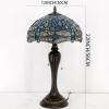 imageWERFACTORY Table Lamp Base Replacement Only Wide 65 Height 24 Inch Fit for 12 14 16 18 Inch Tiffany Style Stained Glass Lampshade Dark Bronze Finish Resin Pull Chain Switch