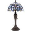 imageWERFACTORY Tiffany Lamp Shade Replacement 12X6 Inch Blue Purple Cloudy Stained Glass Lampshade Only with Cap fit for Table lamp Pendant Light Ceiling Fixture Part Not Included S558 Series