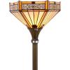 imageWERFACTORY Tiffany Lamp Shade Replacement 12X10X6 Inch Yellow Hexagon Stained Glass Mission Lampshade Only 158Inch Fitter Opening for Arched Floor LampTorchiere LampPendant Light S011 Series