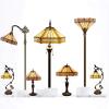 imageWERFACTORY Tiffany Lamp Shade Replacement 12X10X6 Inch Yellow Hexagon Stained Glass Mission Lampshade Only 158Inch Fitter Opening for Arched Floor LampTorchiere LampPendant Light S011 Series