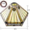 imageWERFACTORY Tiffany Lamp Shade Replacement 12X10X6 Inch Yellow Hexagon Stained Glass Mission Lampshade Only 158Inch Fitter Opening for Arched Floor LampTorchiere LampPendant Light S011 Series