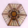 imageWERFACTORY Tiffany Lamp Shade Replacement 12X10X6 Inch Yellow Hexagon Stained Glass Mission Lampshade Only 158Inch Fitter Opening for Arched Floor LampTorchiere LampPendant Light S011 Series