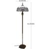 imageWERFACTORY Tiffany Floor Lamp Crystal Bead White Stained Glass Standing Reading Light 16X16X64 Inches Antique Pole Corner Lamp Decor Bedroom Living Room Home Office S508W Series