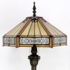 imageWERFACTORY Tiffany Floor Lamp Yellow Hexagon Stained Glass Mission Standing Reading Light 16X16X64 Inches Antique Pole Corner Lamp Decor Bedroom Living Room Home Office S011 Series