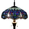 imageWERFACTORY Tiffany Floor Lamp Dragonfly Blue Stained Glass Standing Reading Light 16X16X64 Inches Antique Pole Corner Lamp Decor Bedroom Living Room Home Office S004 Series B