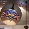 imageWERFACTORY Tiffany Floor Lamp Blue Brown Stained Glass Dragonfly Arched Lamp 12X18X64 Inch Gooseneck Adjustable Corner Standing Reading Light Decor Bedroom Living Room S688 Series B