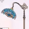 imageWERFACTORY Tiffany Floor Lamp Sea Blue Stained Glass Dragonfly Arched Lamp 12X18X64 Inches Gooseneck Adjustable Corner Standing Reading Light Decor Bedroom Living Room S622 Series