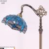 imageWERFACTORY Tiffany Floor Lamp Sea Blue Stained Glass Dragonfly Arched Lamp 12X18X64 Inches Gooseneck Adjustable Corner Standing Reading Light Decor Bedroom Living Room S622 Series