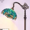 imageWERFACTORY Tiffany Floor Lamp Sea Blue Stained Glass Dragonfly Arched Lamp 12X18X64 Inches Gooseneck Adjustable Corner Standing Reading Light Decor Bedroom Living Room S622 Series