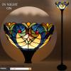 imageWERFACTORY Tiffany Floor Lamp Blue Yellow Liaison Stained Glass Light 12X12X66 Inches Torchiere Standing Corner Torch Uplight Decor Bedroom Living Room Home Office S160E Series B
