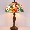 imageWERFACTORY Tiffany Lamp Stained Glass Hummingbird Style Bedside Table Lamp16X16X24 Inches Desk Reading Light Metal Base Decor Bedroom Living Room Home Office S101 Series