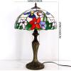 imageWERFACTORY Tiffany Lamp Stained Glass Hummingbird Style Bedside Table Lamp16X16X24 Inches Desk Reading Light Metal Base Decor Bedroom Living Room Home Office S101 Series