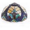 imageWERFACTORY Tiffany Style Lamp Stained Glass Bedside Table Lamp Blue Yellow Liaison Reading Desk Light 12X12X18 Inches Decor Bedroom Living Room Home Office S160E Series