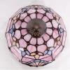imageWERFACTORY Tiffany Lamp Stained Glass Table Lamp 12X12X18 Inch Pink Baroque Style Lavender Bedside Reading Desk Light Decor Bedroom Living Room Home Office S003P Series