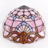 imageWERFACTORY Tiffany Lamp Stained Glass Table Lamp 12X12X18 Inch Pink Baroque Style Lavender Bedside Reading Desk Light Decor Bedroom Living Room Home Office S003P Series