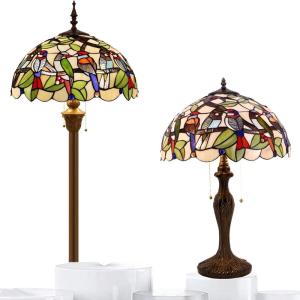 imageWERFACTORY Tiffany Lamp Series Stained Glass Style Lampshade Decorative Living Room Bedroom