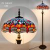 imageWERFACTORY Tiffany Floor Lamp Dragonfly Blue Brown Stained Glass Standing Reading Light 16X16X64 Inches Antique Pole Corner Lamp Decor Bedroom Living Room Home Office S688 Series