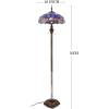 imageWERFACTORY Tiffany Floor Lamp Dragonfly Blue Brown Stained Glass Standing Reading Light 16X16X64 Inches Antique Pole Corner Lamp Decor Bedroom Living Room Home Office S688 Series