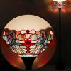 imageWERFACTORY Tiffany Floor Lamp Blue Pink Stained Glass Light 12X12X71 Inches Pole Torchiere Standing Corner Torch Uplight Decor Bedroom Living Room Home Office S830B Series
