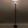 imageWERFACTORY Tiffany Floor Lamp Blue Purple Cloud Stained Glass Light 12X12X71 Inches Pole Torchiere Standing Corner Torch Uplight Decor Bedroom Living Room Home Office S558 Series Blue Purple