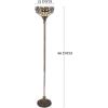imageWERFACTORY Tiffany Floor Lamp Serenity Victorian Stained Glass Light 12X12X71 Inches Pole Torchiere Standing Corner Torch Uplight Decor Bedroom Living Room Home Office S021 Series