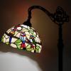 imageWERFACTORY Tiffany Floor Lamp Amber Double Birds Stained Glass Arched Lamp 12X18X64 Inches Gooseneck Adjustable Corner Standing Reading Light Decor Bedroom Living Room S805 Series