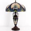 imageWERFACTORY Tiffany Lamp Yellow Stained Glass Liaison MatherDaughter Vase Table Lamp 16X16X24 Inch Antique Desk Reading Light Decor Bedroom Living Room Home Office S160E Series