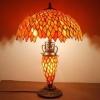 imageWERFACTORY Tiffany Style Table Lamp Red Stained Glass Wisteria MatherDaughter Vase Lamp 16X16X24 Inch Antique Desk Reading Light Decor Bedroom Living Room Home Office S523R Series