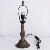 image:imageWERFACTORY Tiffany Table Lamp Base Replacement Only Metal Zinc Wide 6 Height 18 Inch Fit for 8 10 12 Inch Tiffany Style Stained Glass Lampshade Dark Bronze Finish Push Switch On Cord