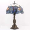 image:imageWERFACTORY Tiffany Table Lamp Base Replacement Only Metal Zinc Wide 6 Height 18 Inch Fit for 8 10 12 Inch Tiffany Style Stained Glass Lampshade Dark Bronze Finish Push Switch On Cord