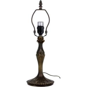 image:imageWERFACTORY Table Lamp Base Replacement Only Wide 6 Height 18 Inch Fit for 8 10 12 Inch Tiffany Style Stained Glass Lampshade Dark Bronze Finish Resin Push Switch On Cord