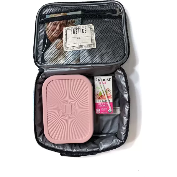 imageThree Little Tots  Bento Box Lunch Box Reusable Silicone Lunch Box Container LeakProof with 3 Compartments Honeydew GreenBallet Pink