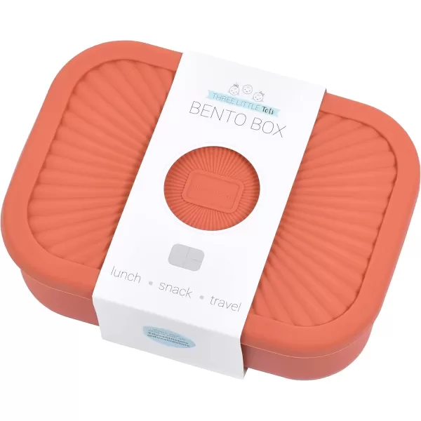 imageThree Little Tots  Bento Box Lunch Box Reusable Silicone Lunch Box Container LeakProof with 3 Compartments Honeydew GreenTerracotta