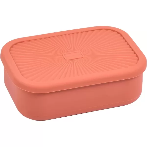 imageThree Little Tots  Bento Box Lunch Box Reusable Silicone Lunch Box Container LeakProof with 3 Compartments Honeydew GreenTerracotta