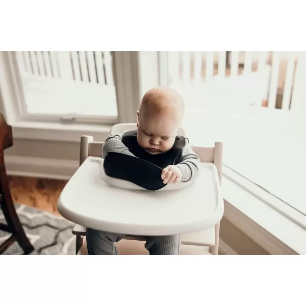 imageThree Little Tots Modern Silicone Baby Bib  Adjustable Fit Waterproof Catch Bibs Black