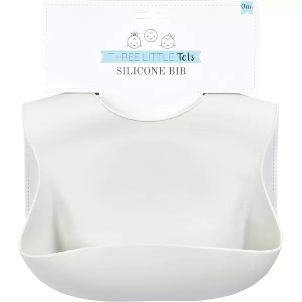 imageThree Little Tots Modern Silicone Baby Bib  Adjustable Fit Waterproof Catch Bibs Cloud