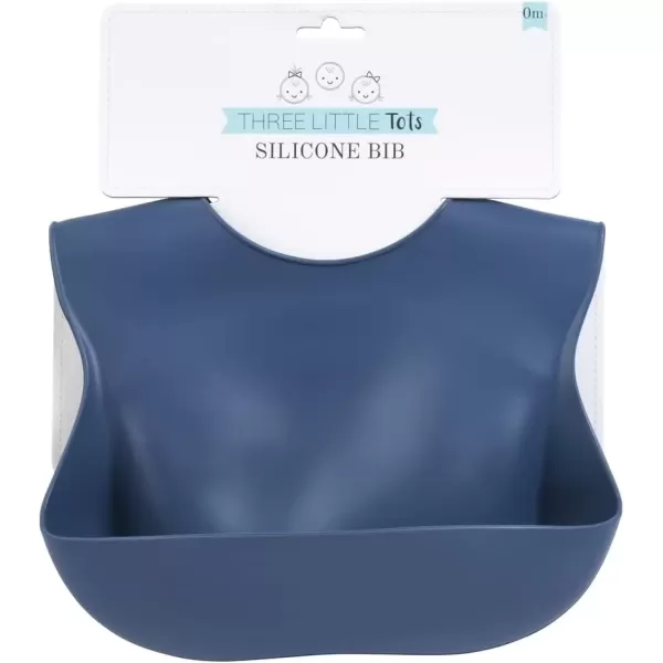 imageThree Little Tots Modern Silicone Baby Bib  Adjustable Fit Waterproof Catch Bibs Dusty Blue